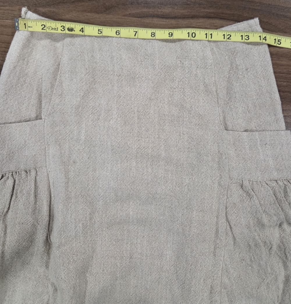 Free People Linen Blend Midi Tweed Skirt Natural Size 0 Academia Cottagecore - Picture 4 of 9